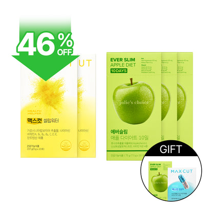手搖戒斷解套組 | 明星減脂小黃水 23入*2盒+蘋果纖姿飲10入*3盒 贈 蘋果纖姿飲10入*1盒+阻脂膠囊Cr60顆*1盒