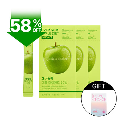 夏日極致輕盈大作戰 ｜ Apple Diet 蘋果纖姿飲10入*3盒 贈 Julie's Choice 晶萃亮白系糖果30入*1盒